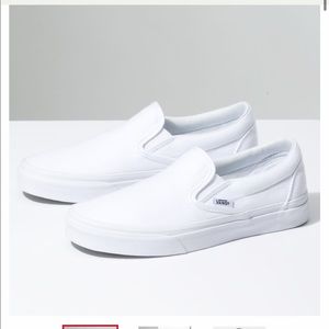 White slip on Vans
